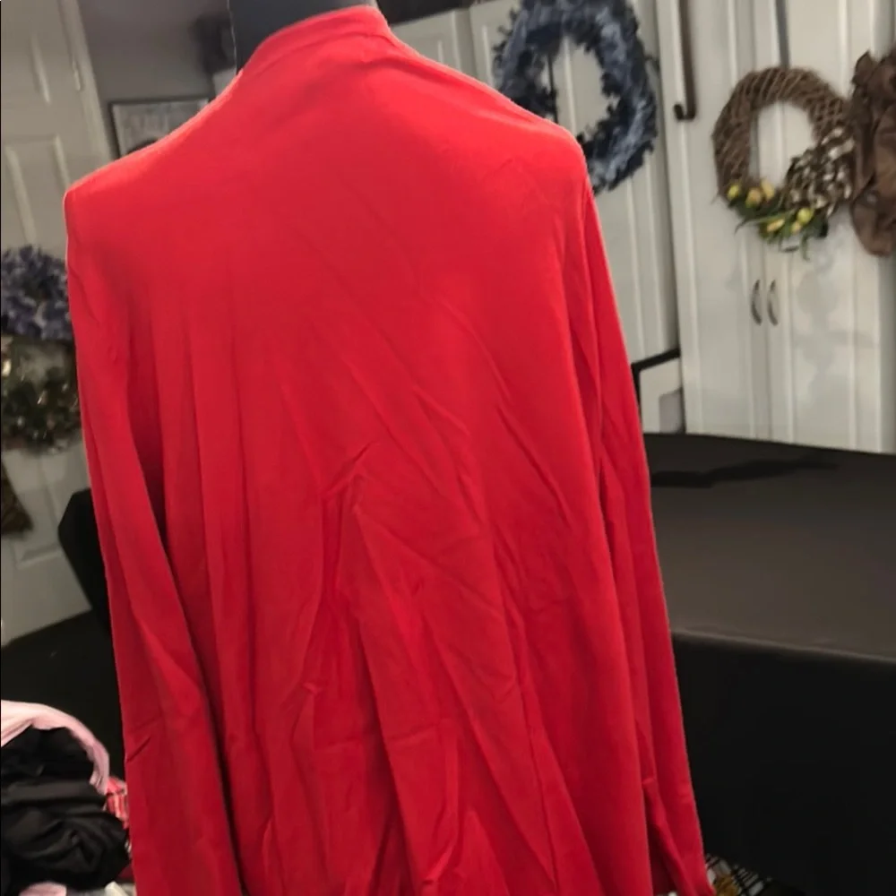 Lands' End Women's Red Cardigan - Picture 3 of 4